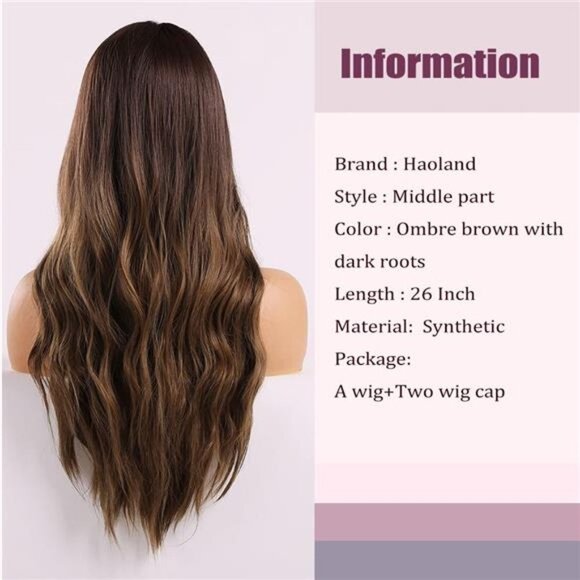 Women Cosplay Daily Natural Hair Wig Heat Resistant Fiber - Brown